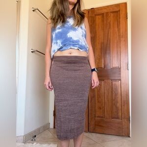 Free People Brown Pencil Skirt